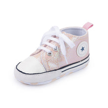 Load image into Gallery viewer, Baby Shoes Boy Girl Star Solid Sneaker Cotton Soft Anti-Slip Sole Newborn Infant First Walkers Toddler Casual Canvas Crib Shoes