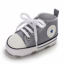 Load image into Gallery viewer, Baby Shoes Boy Girl Star Solid Sneaker Cotton Soft Anti-Slip Sole Newborn Infant First Walkers Toddler Casual Canvas Crib Shoes