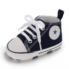 Load image into Gallery viewer, Baby Shoes Boy Girl Star Solid Sneaker Cotton Soft Anti-Slip Sole Newborn Infant First Walkers Toddler Casual Canvas Crib Shoes