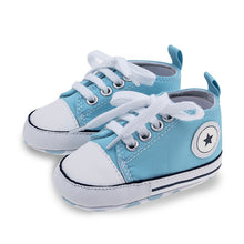 Load image into Gallery viewer, Newborn First Walkers Crib Shoe White Soft Anti-Slip Sole Unisex Toddler Casual Canvas Baby Infant Boy Girl Shoes
