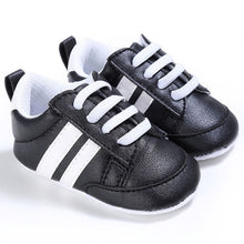 Load image into Gallery viewer, Kids Baby Unisex Crib Shoes Lace up Soft Sole Comfort PU Casual Prewalker Baby Shoes