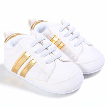 Load image into Gallery viewer, Kids Baby Unisex Crib Shoes Lace up Soft Sole Comfort PU Casual Prewalker Baby Shoes